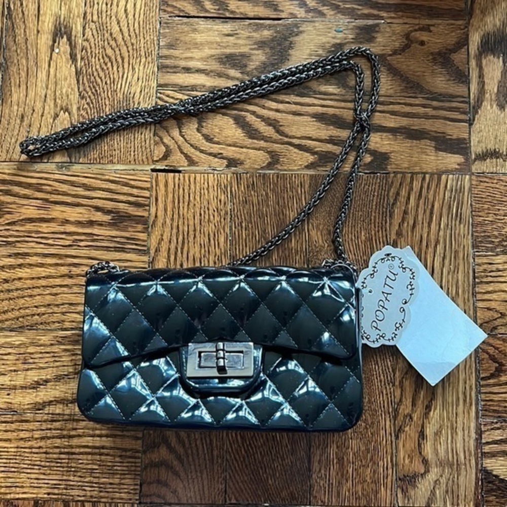 NWT Popatu Black Quilted Jelly Purse